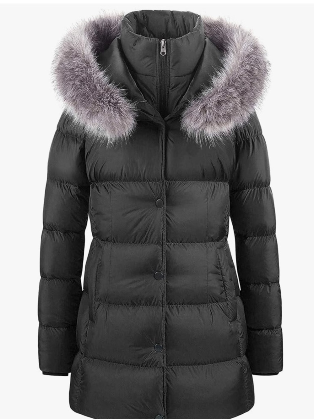 Women's Winter Snow Jacket Long Fur Puffer Coat Medium Removable Faux Fur XXL
